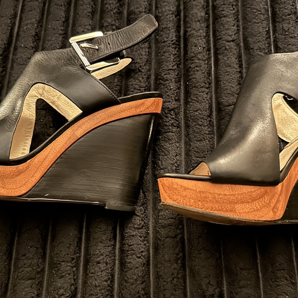MICHAEL Michael Kors Black and Tan Wedge Sandals main image 0